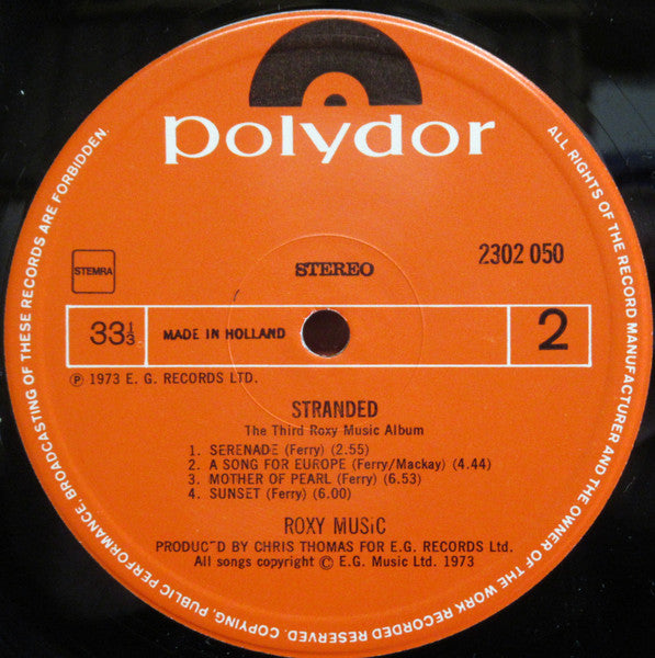 Roxy Music : Stranded The Third Roxy Music Album (LP,Album,Reissue)