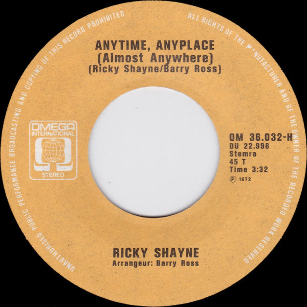 Ricky Shayne : Woman (7",Single,45 RPM)