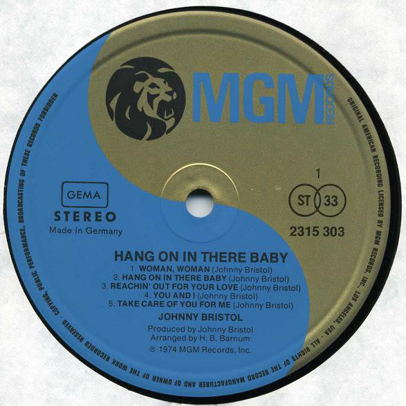 Johnny Bristol : Hang On In There Baby (LP, Album)