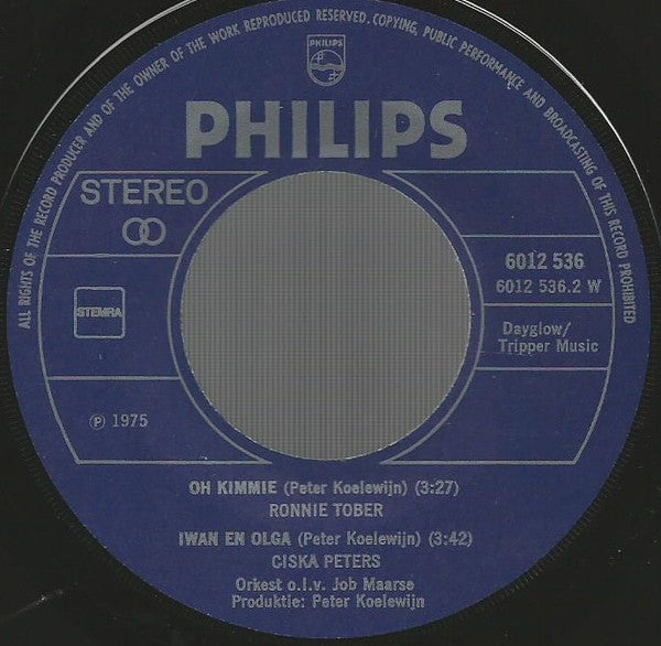 Ciska Peters & Ronnie Tober : Naar De Kermis (7",45 RPM,Single)