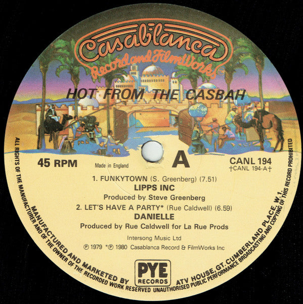 Various : Hot From The Casbah (12",Single,45 RPM,Partially Mixed)