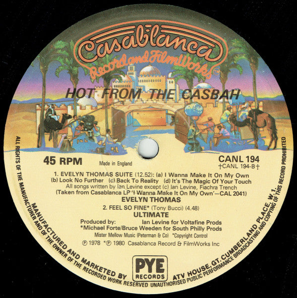 Various : Hot From The Casbah (12",Single,45 RPM,Partially Mixed)