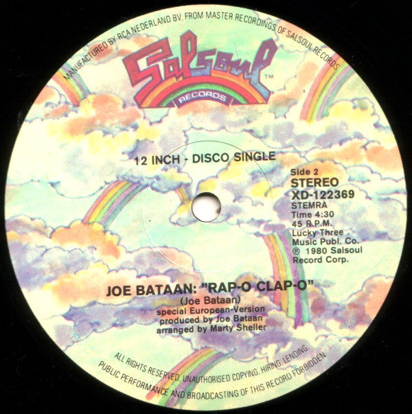 Joe Bataan : El Rap-O Clap-O (Special Re-Mixed Disco Version) (12",Single,45 RPM)