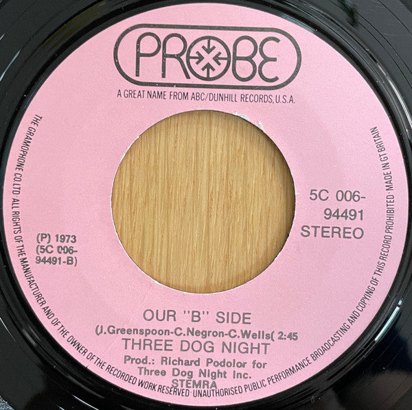 Three Dog Night : Shambala (7",45 RPM,Single,Stereo)