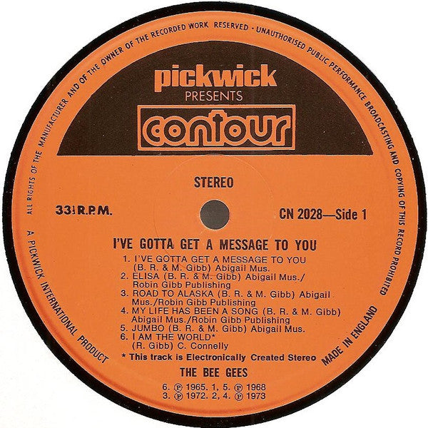 Bee Gees : I've Gotta Get A Message To You (LP,Reissue,Compilation)