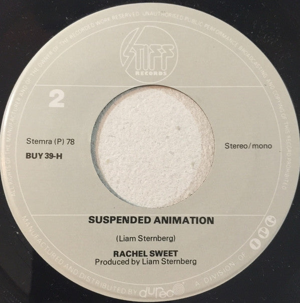 Rachel Sweet : B-A-B-Y / Suspended Animation (7",Single)
