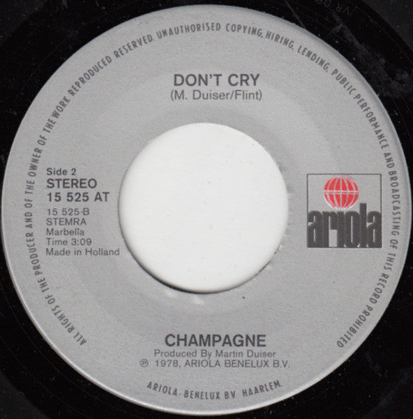 Champagne (5) : Light Up My Eyes (7", Single)