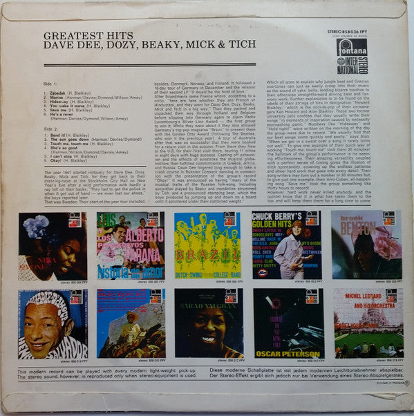 Dave Dee, Dozy, Beaky, Mick & Tich : Greatest Hits (LP,Compilation,Stereo)