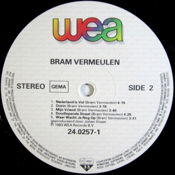 Bram Vermeulen : Bram Vermeulen (LP,Album)