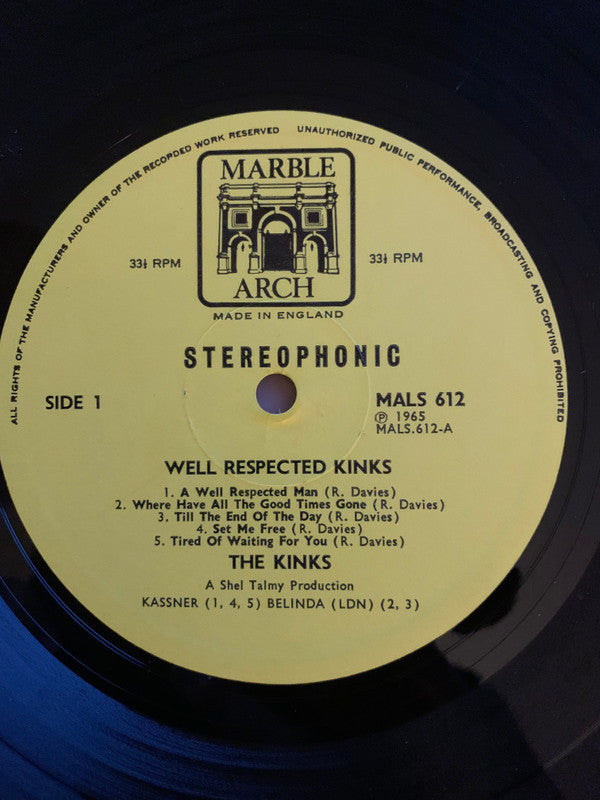 Kinks, The : Well Respected Kinks (LP,Compilation,Stereo)