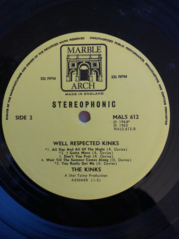 Kinks, The : Well Respected Kinks (LP,Compilation,Stereo)