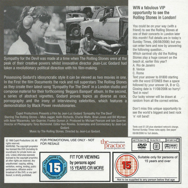 Jean-Luc Godard, Rolling Stones, The : Sympathy For The Devil (DVD-Video,PAL,Promo,Stereo)