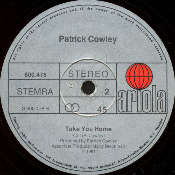 Patrick Cowley : Menergy (12",45 RPM,Stereo)