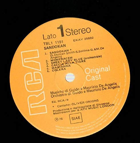 Guido And Maurizio De Angelis : Sandokan - Dalla Colonna Sonora Originale Dello Sceneggiato Televisivo (LP,Album)
