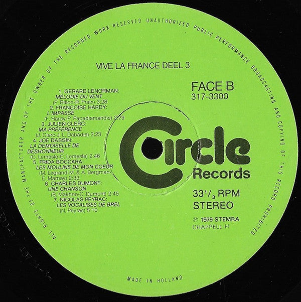 Various : Vive La France 3 - Grote Franse Successen (LP,Compilation)