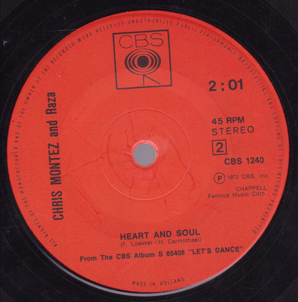 Chris Montez And Raza : Ay No Digas / Heart And Soul (7",45 RPM,Single)