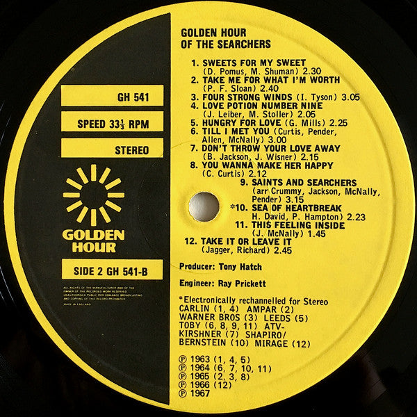Searchers, The : Golden Hour Of The Searchers (LP,Compilation,Stereo)