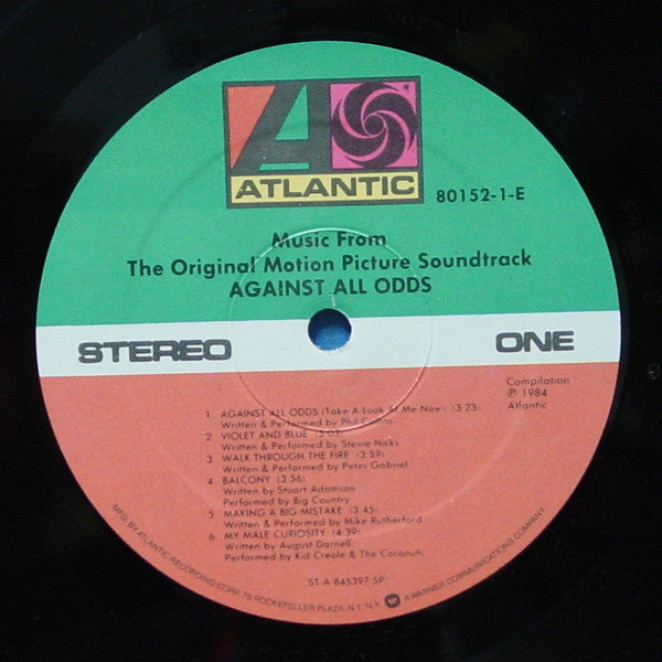 Various : Against All Odds (Music From The Original Motion Picture Soundtrack) (LP,Album)