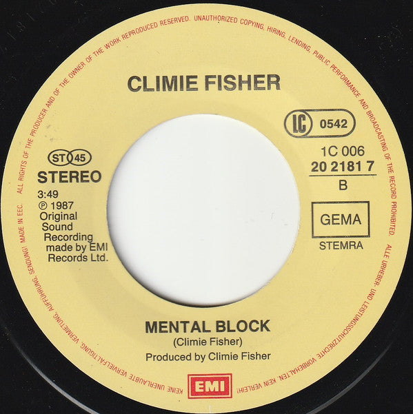 Climie Fisher : Rise To The Occasion (7",45 RPM,Single,Stereo)