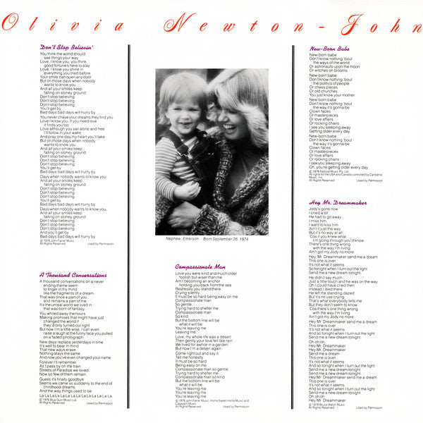 Olivia Newton-John : Don't Stop Believin' (LP, Album, PRC)