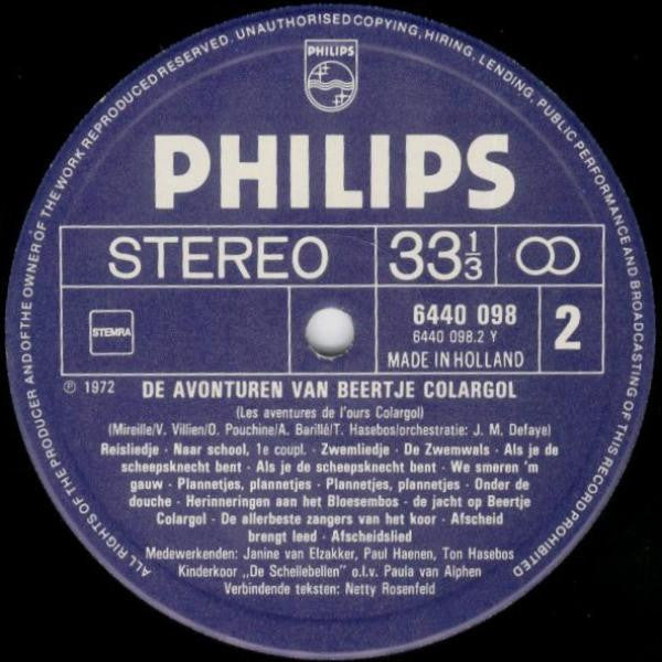 Beertje Colargol : De Avonturen Van Beertje Colargol (LP,Album)