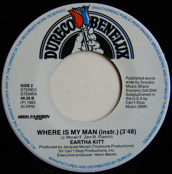 Eartha Kitt : Where Is My Man (7",45 RPM,Single,Stereo)