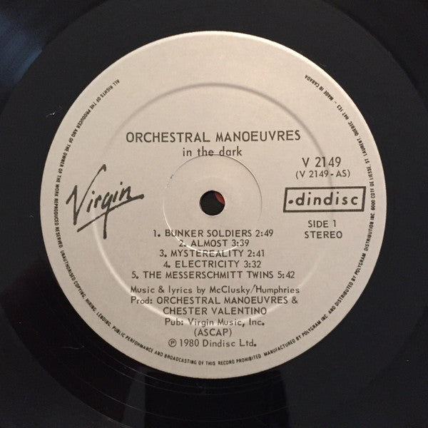 Orchestral Manoeuvres In The Dark : Orchestral Manoeuvres In The Dark (LP,Album)