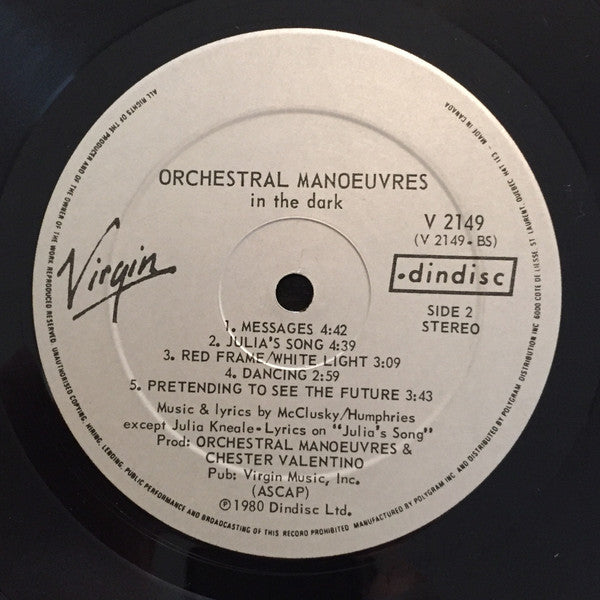 Orchestral Manoeuvres In The Dark : Orchestral Manoeuvres In The Dark (LP,Album)
