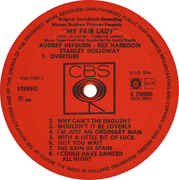 Audrey Hepburn, Rex Harrison : My Fair Lady (The Original Sound Track Recording) (LP,Stereo)