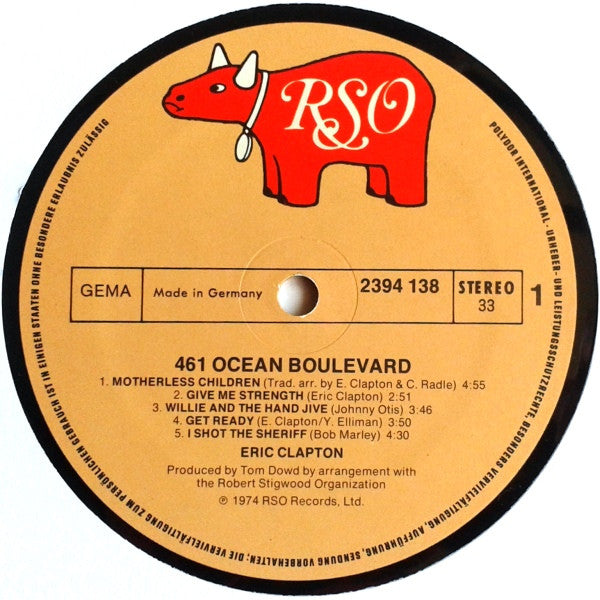 Eric Clapton : 461 Ocean Boulevard (LP,Album,Stereo)