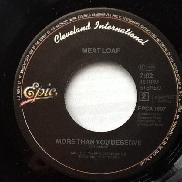 Meat Loaf : Dead Ringer For Love (7",45 RPM,Single,Stereo)