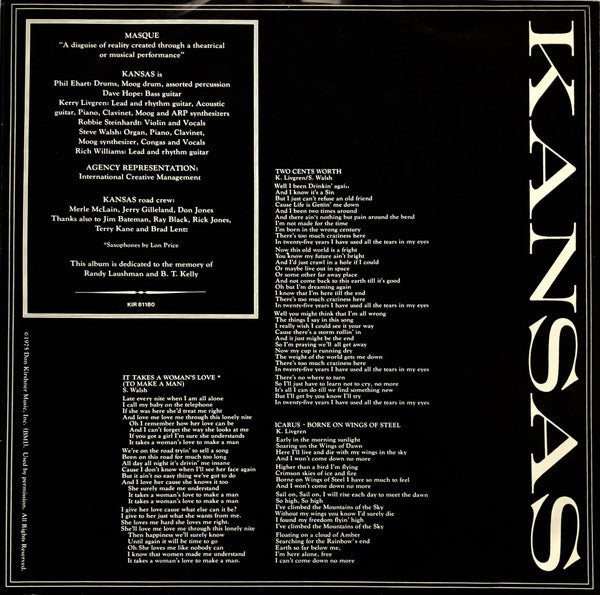 Kansas (2) : Masque (LP,Album,Stereo)