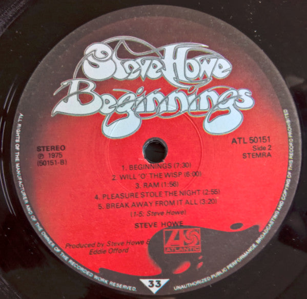 Steve Howe : Beginnings (LP, Album, Gat)