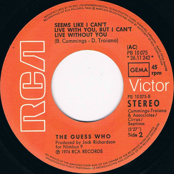 Guess Who, The : Dancin' Fool (7",45 RPM,Single)