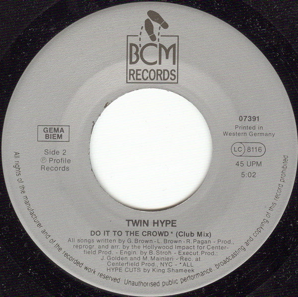 Twin Hype : For Those Who Like To Groove (7",45 RPM,Single)