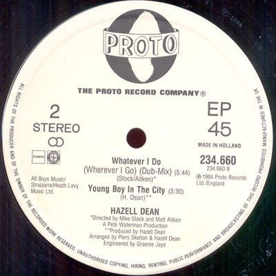 Hazell Dean : Whatever I Do (Wherever I Go) (12",Maxi-Single,45 RPM)