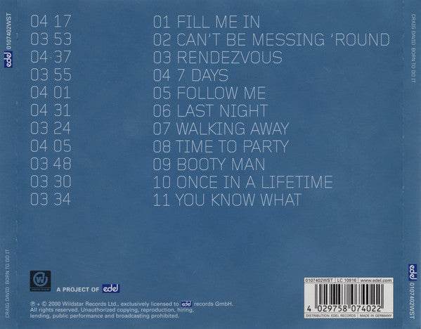 Craig David : Born To Do It (Album)