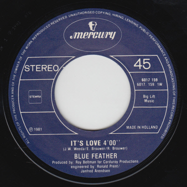 Blue Feather : It's Love (7",45 RPM,Single,Stereo)