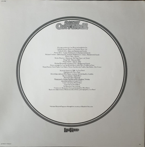 Lou Reed : Sally Can't Dance (LP,Album,Stereo)