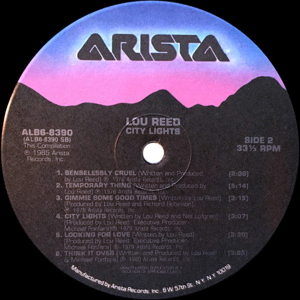 Lou Reed : City Lights (Classic Performances By Lou Reed) (LP,Album,Compilation)