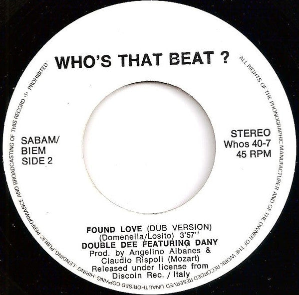 Double Dee : Found Love (7",45 RPM)