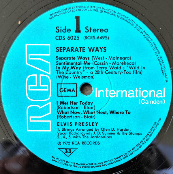 Elvis* : Separate Ways (LP, Album)