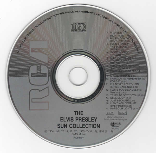 Elvis Presley : The Sun Collection (Compilation,Reissue,Mono)
