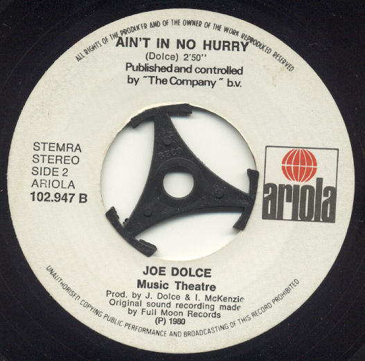 Joe Dolce Music Theatre : Shaddap You Face (7",45 RPM,Single,Stereo)