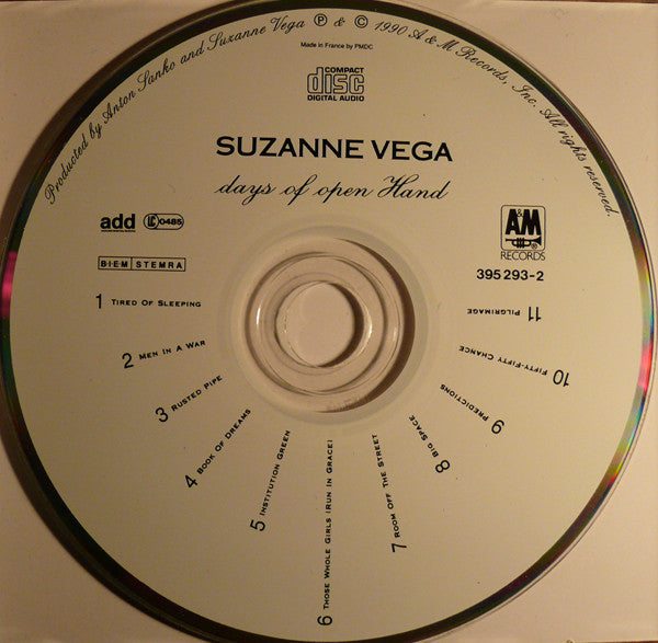 Suzanne Vega : Days Of Open Hand (Album)