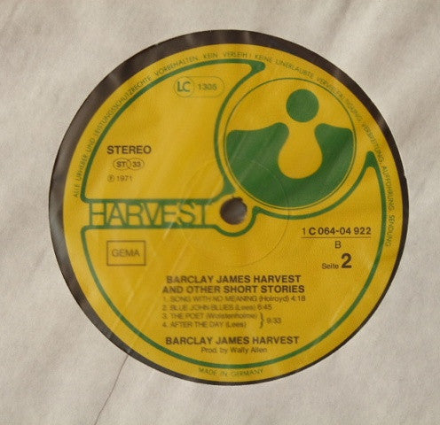 Barclay James Harvest : Barclay James Harvest And Other Short Stories (LP,Album,Reissue,Stereo)
