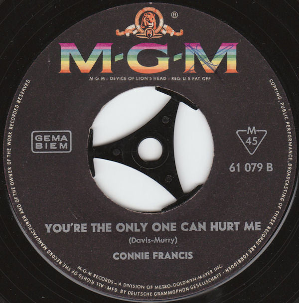 Connie Francis : If My Pillow Could Talk (7",Single,45 RPM,Mono)