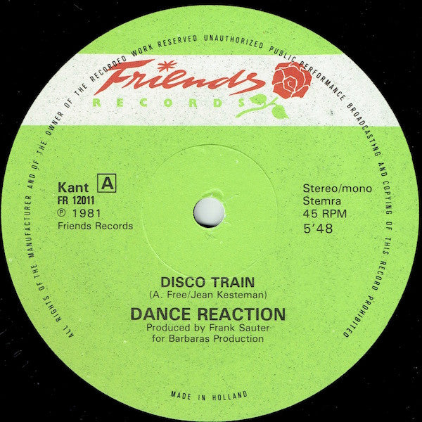Dance Reaction : Disco Train (12",45 RPM,Stereo)