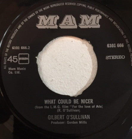 Gilbert O'Sullivan : Clair / What Could Be Nicer (7",45 RPM,Single)