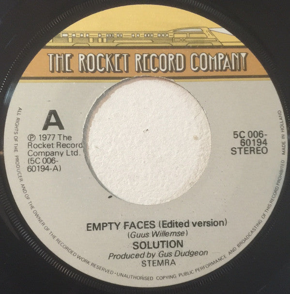 Solution (4) : Empty Faces (7",45 RPM,Single,Stereo)